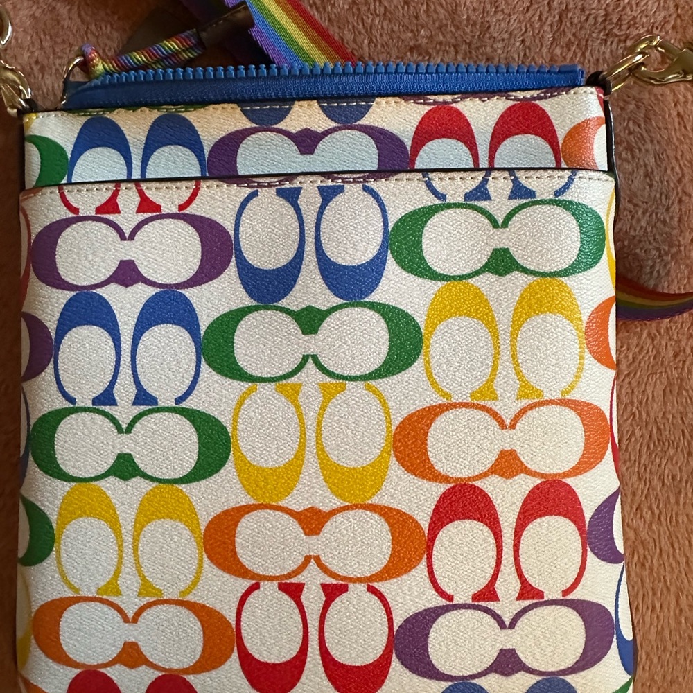 NWOT Coach🌈 Rainbow Signature Crossbody Bag - Multicolor - Picture 9 of 13